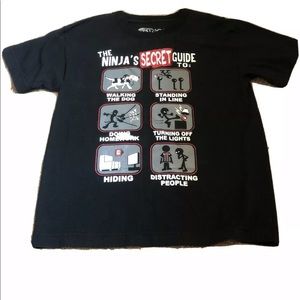 Youth Black Ninja T-shirt, Size Large